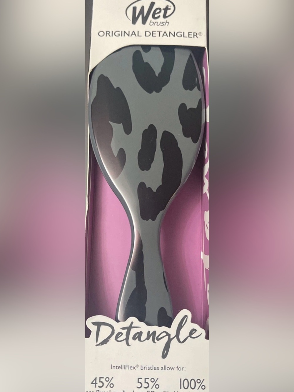 Wet Brush Detangler Hair Brush Dark Leopard Limited Edition New